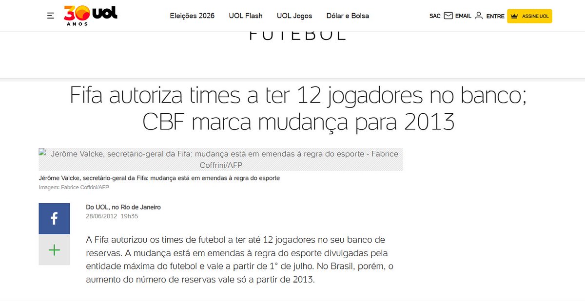 apenasigao's tweet photo. A FIFA autorizou que 12 jogadores ficassem no banco em 2012, com efetividade a partir de 2013

Estamos em 2026, indo pra 2027 e a EA não mudou isso no seu jogo e só podemos colocar 7 jogadores

Simplesmente bizarro https://t.co/9er2prdJBQ