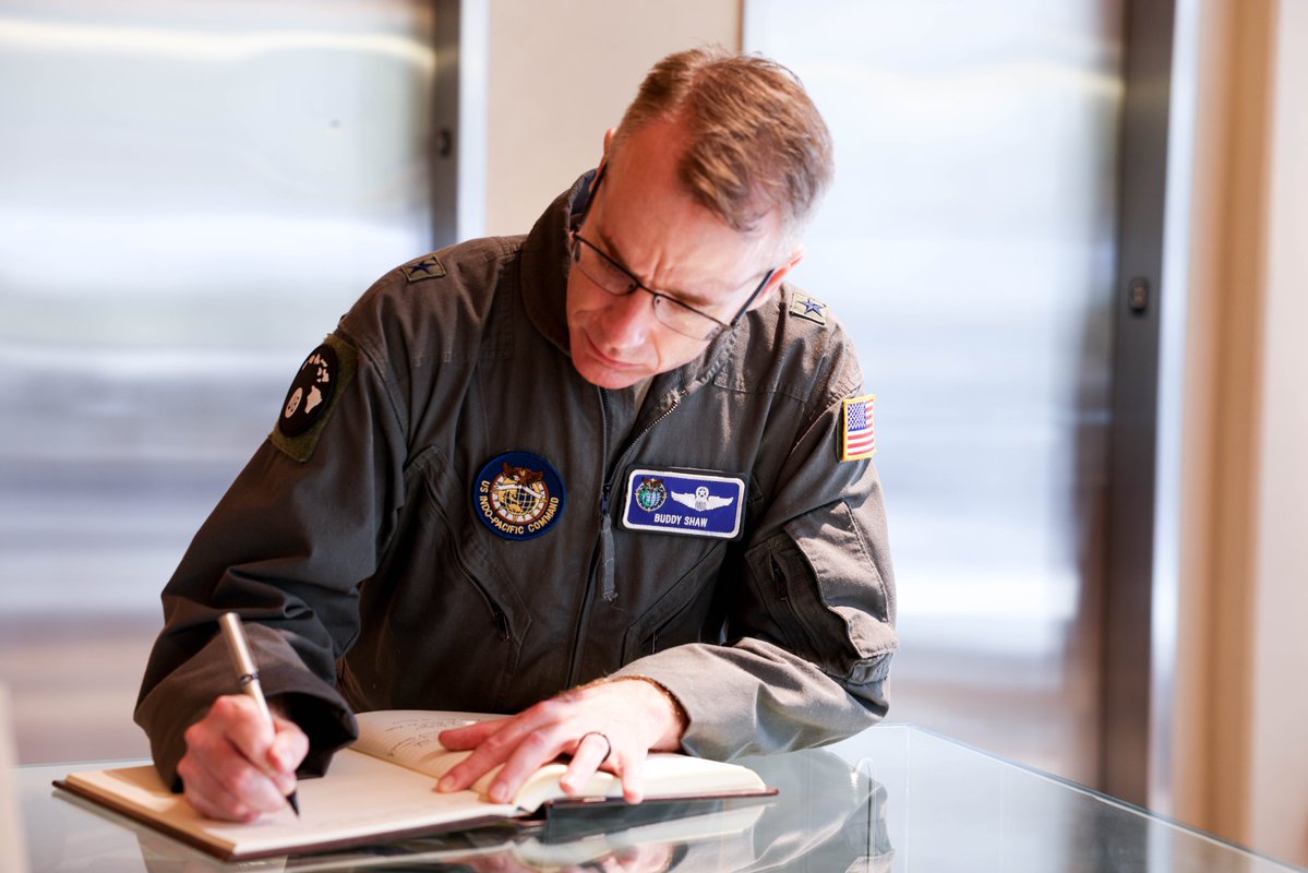 dodpaa's tweet photo. U.S. Air Force Brig. Gen. Norman B. Shaw, Mobilization Assistant to the Director of Requirements and Resources, U.S. Pacific Command, visited the Daniel K. Inouye DPAA Center of Excellence on July 23 to learn more about DPAA’s mission to account for missing U.S. personnel. https://t.co/aWTXLNCRHh