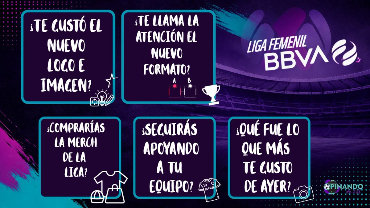 colaboradorasop's tweet photo. La Liga BBVA MX Femenil comienza una nueva etapa y queremos conocer tu opinión.
¿Qué te pareció el nuevo logo? ¿El formato? ¿La merch? ¿Qué fue lo que más te gustó de la presentación?
💬 Tu opinión también juega.
Responde las preguntas de la imagen y únete a la conversación.
#OpinandoDeFut