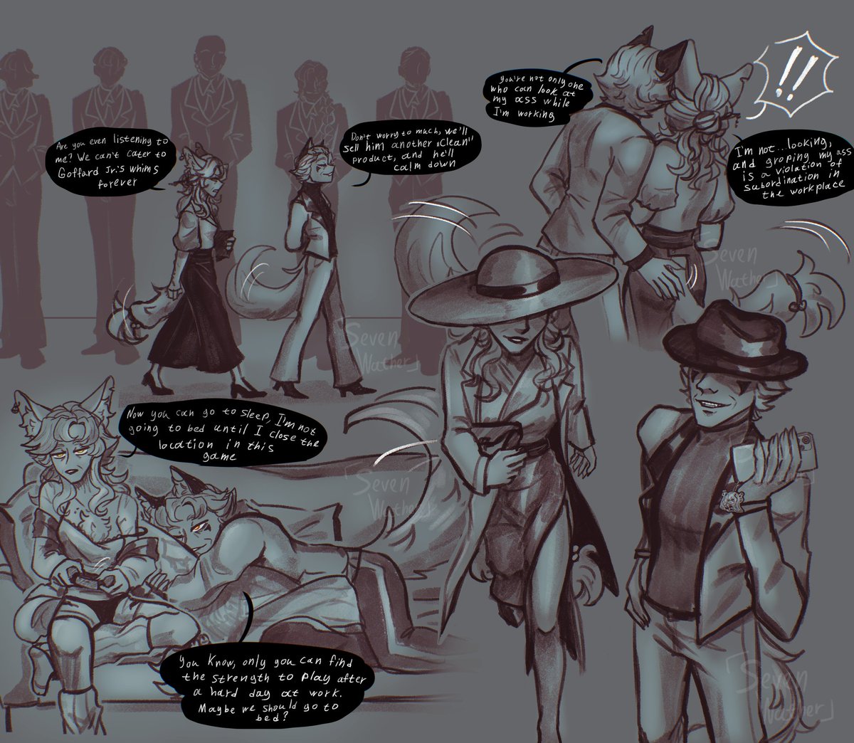 SevenWather's tweet photo. I enjoyed drawing sketches on different themes, this time it was the everyday life of an auction

#renhana #tpof #tpoffox #tpofoc #thepriceofflesh #OC #fanartㅤㅤㅤㅤ https://t.co/vzVfrkXApa