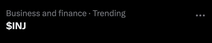 injective's tweet photo. We are trending again 🥷

$INJ https://t.co/rbvGTj7KCe