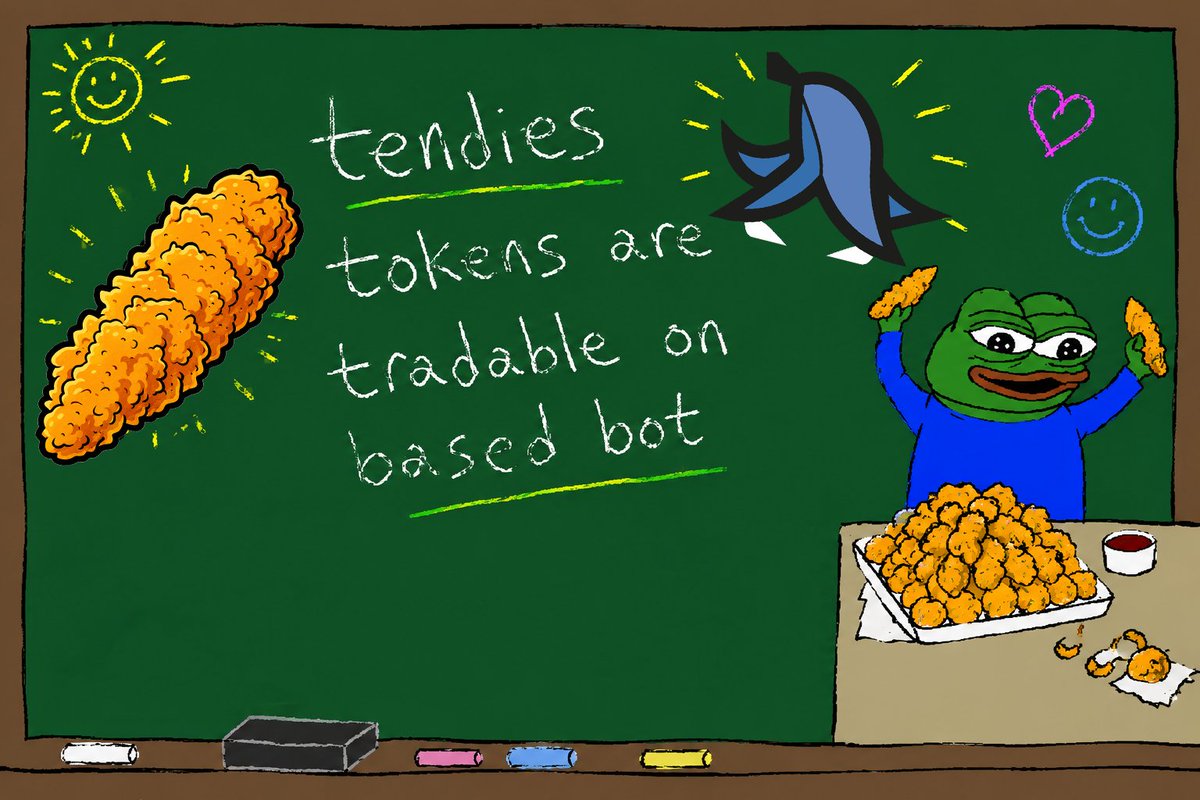 TendiesFamily's tweet photo. Tokens launched on https://t.co/8pxjry7Rly

are now tradable on @BasedBot 🍗 https://t.co/immBnhw9iF