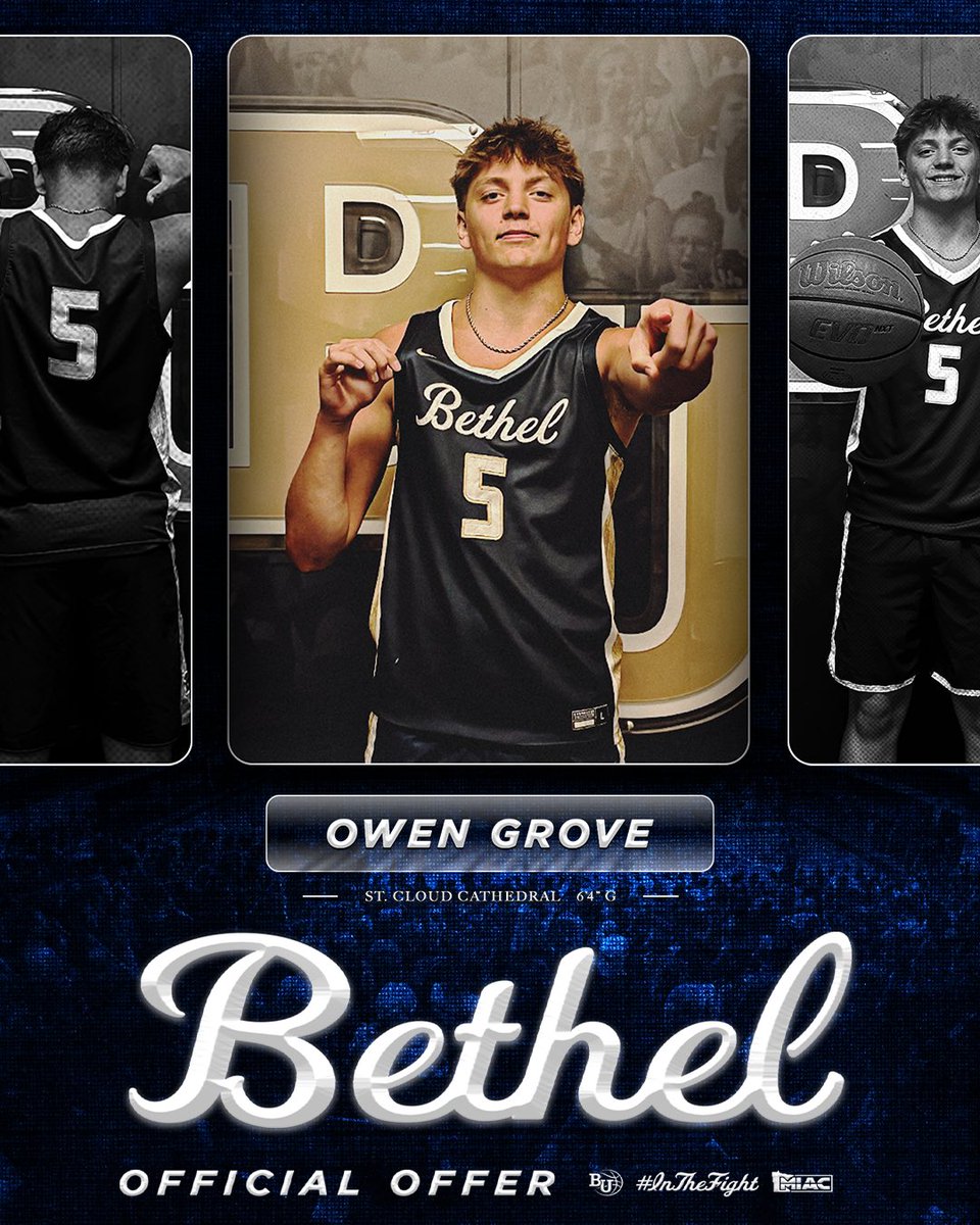 owengrove5's tweet photo. After a great visit, I am blessed to receive an offer to continue my academic and basketball career at @BethelRoyalsMBB . Thank you so much Coach Miller and Coach Cornell for this opportunity! https://t.co/qsXasEVvAW