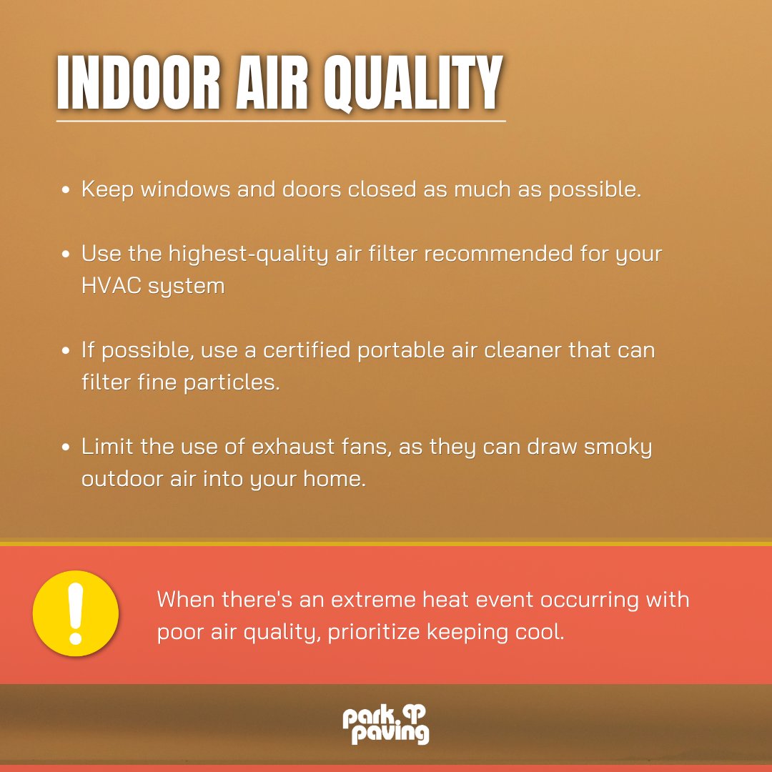 ParkPaving's tweet photo. Wildfire smoke can travel hundreds of kilometers, affecting air quality far from the fire itself. It can create hazy conditions, reduce visibility, and pose health risks to anyone working or spending time outdoors.
#yeg #yegcommunity #alberta #edmonton #airquality #wildfiresafety https://t.co/hhJr4Z60Wj