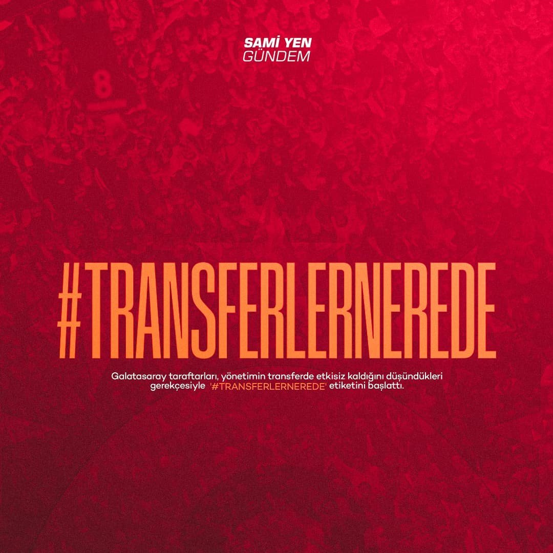 samiyengundem's tweet photo. Galatasaray taraftarları, lig başlamasına 3 hafta kala '#TransferlerNeredeDursunÖzbek' etiketiyle yönetime göstermeye devam ediyor. https://t.co/wUJOJnXPb6