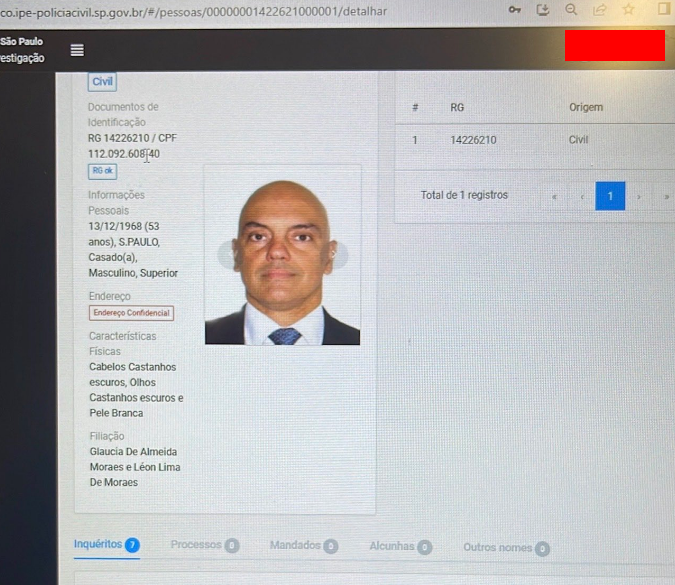 ZenithAzael's tweet photo. 🚨O enigma da Parati 1992 de Alexandre de Moraes, conectada a um inquérito sob sigilo no sistema da Polícia Civil de São Paulo. https://t.co/F3wTfhlXwd
