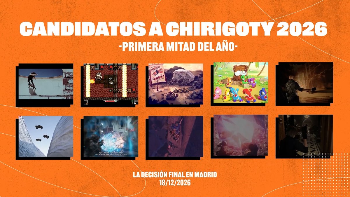 ChiclanaFriends's tweet photo. 🏆 Hilo con nuestros 10 primeros candidatos a CHIRIGOTY. 🏆

Esta preselección se batirá en duelo con el resto de juegos que saldrán en 2026.

Id marcando el 18 de diciembre en vuestros calendarios, porque ahí conoceremos cuál es nuestro juego del año.

https://t.co/GYG649PZTp https://t.co/kxDuf0L1pp