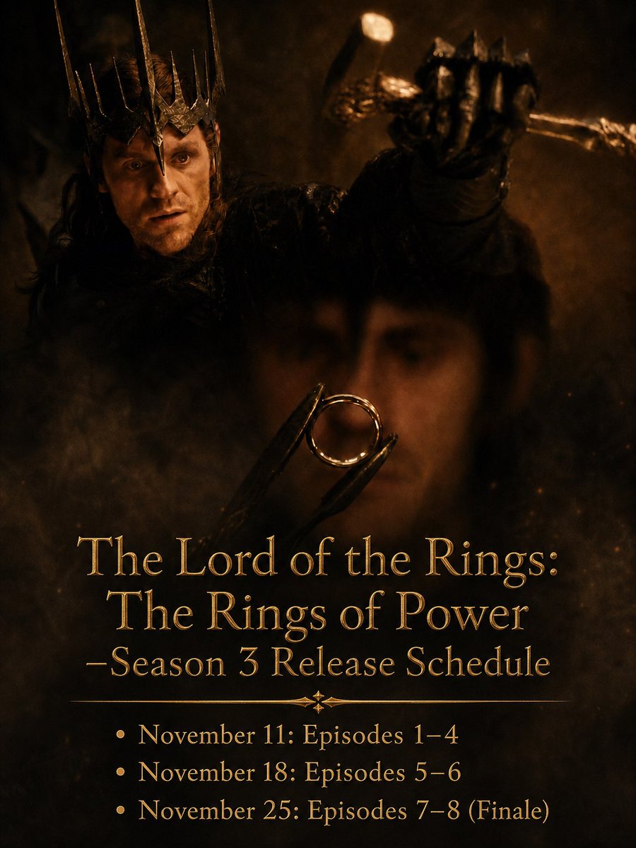 LOTRlAR's tweet photo. 🚨 جدول إصدار حلقات الموسم الثالث 

#TheRingsofPower https://t.co/lwP19Nup7u