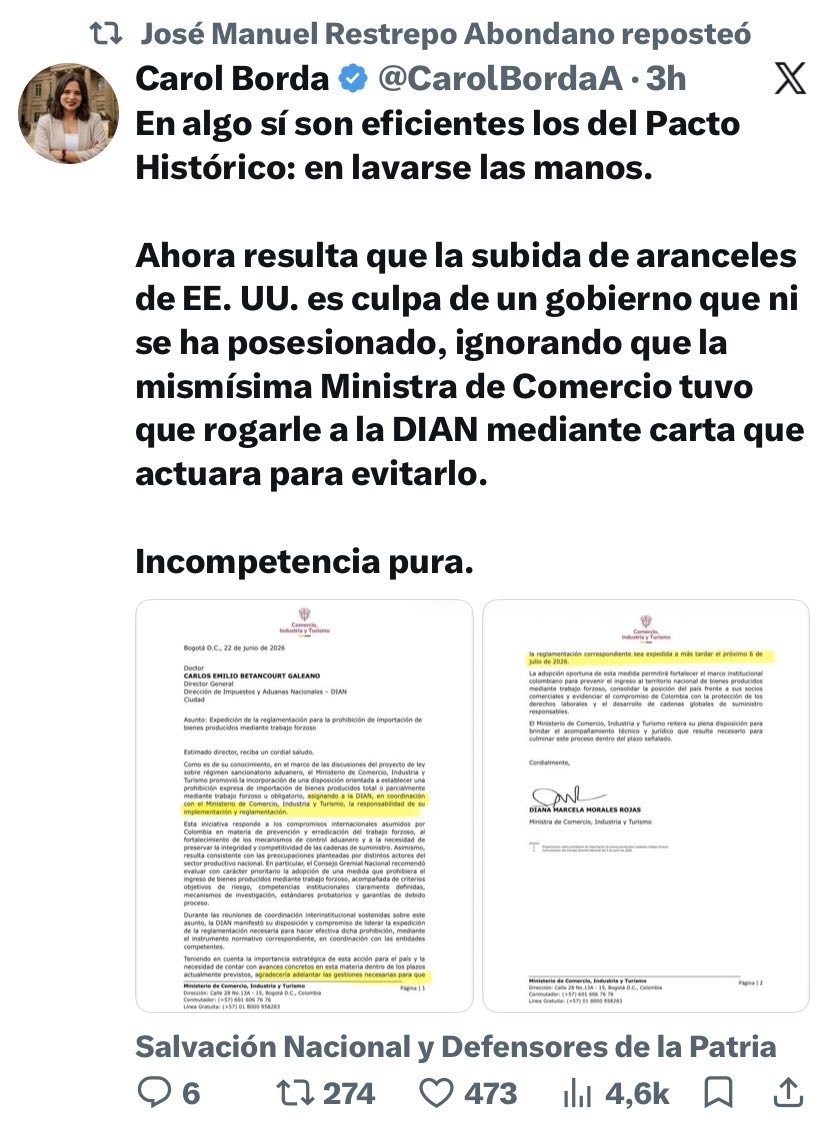 Sandritaacosta4's tweet photo. @MafeCarrascal @ABDELAESPRIELLA @petrogustavo Brutaaaaaaaaaaaaa la decisión fue por la negligencia del gobienro de Petro, instrúyase señora https://t.co/jyZZ4TTNhI