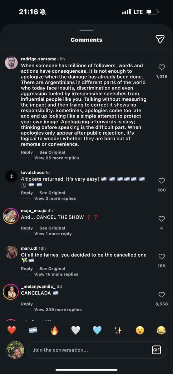 ClownHOF's tweet photo. Rosalia’s Previous post now has more than 240k comments flooded with fans threatening her and telling her to apologize https://t.co/qEYuMJlgSp