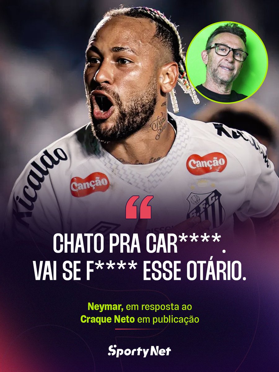 SportyNetBrasil's tweet photo. NETO REBATE NEYMAR 🔥😳

Em programa na Band, Craque Neto respondeu à indireta de Neymar, que o criticou nas redes sociais após o comentarista criticar a participação do craque em um torneio de pôquer em São Paulo. 👀⚽

#Neymar #CraqueNeto #OFutebolNaoPara https://t.co/OQuUAbbN6a