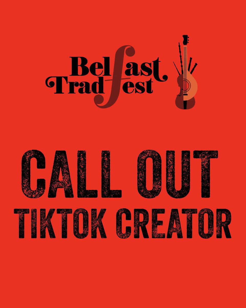 BelfastTradF's tweet photo. 🎻 Belfast TradFest is looking for a TikTok Creator!

Do you love traditional music? Are you always creating great content for TikTok? Fancy getting behind the scenes at one of Ireland’s biggest traditional music festivals?

We’re looking for a member of the Belfast TradFest community to become one of our official TikTok Creators for the festival.

We’re not looking for polished TV production. We want someone who can capture the atmosphere, the music, the people and the magic of TradFest as it happens.

Think:
🎶 Live music snippets
🎻 Behind-the-scenes access
🎤 Quick chats with artists and tutors
💃 Céilís and sessions
☕ Festival life around Belfast
✨ Those unexpected moments that make TradFest so special

If you’re creative, confident on your phone and know what works on TikTok, we’d love to hear from you.

To apply, send us:
• A short introduction about yourself
• A link to your TikTok (or examples of your video content)
• A few lines on why you’d like to tell the story of Belfast TradFest

You’ll receive:
✔️ Behind-the-scenes access throughout the festival
✔️ Credit across our social media channels
✔️ The opportunity to build your portfolio while documenting one of the world’s leading celebrations of traditional music
✔️ This is a paid opportunity 

DM us your application 

Come and help us share the music, the craic and the stories of Belfast TradFest with the world.

#BelfastTradFest #TradTok #TraditionalMusic #IrishMusic #TikTokCreator