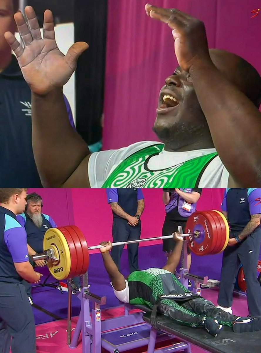 MakingOfChamps's tweet photo. 🚨 PERFORMANCE OF HIS LIFE! 🤯🔥

Riluwan Idris 🇳🇬 has won Nigeria's third GOLD medal at the 2026 Commonwealth Games, claiming the men's heavyweight para powerlifting title with a massive 208kg lift in Glasgow!

Competing at a body weight of just 86kg, Idris scored 132.8 points to edge England's Matthew Harding 🏴󠁧󠁢󠁥󠁮󠁧󠁿, who lifted 199kg to score 131.0 points and take Silver.

Malaysia's Nicodemus Moses 🇲🇾 completed the podium with 120.3 points to win Bronze.