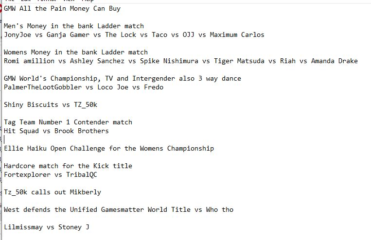 Tony_Walker's tweet photo. Back Saturday with GMW and more Chaos. matches, and times are below. Hope to see you then. Probably Police Simulator first again; see what the vibe is like. May do Fortnite or both: https://t.co/lxkcUEKoy9 https://t.co/v90Ia410qx
