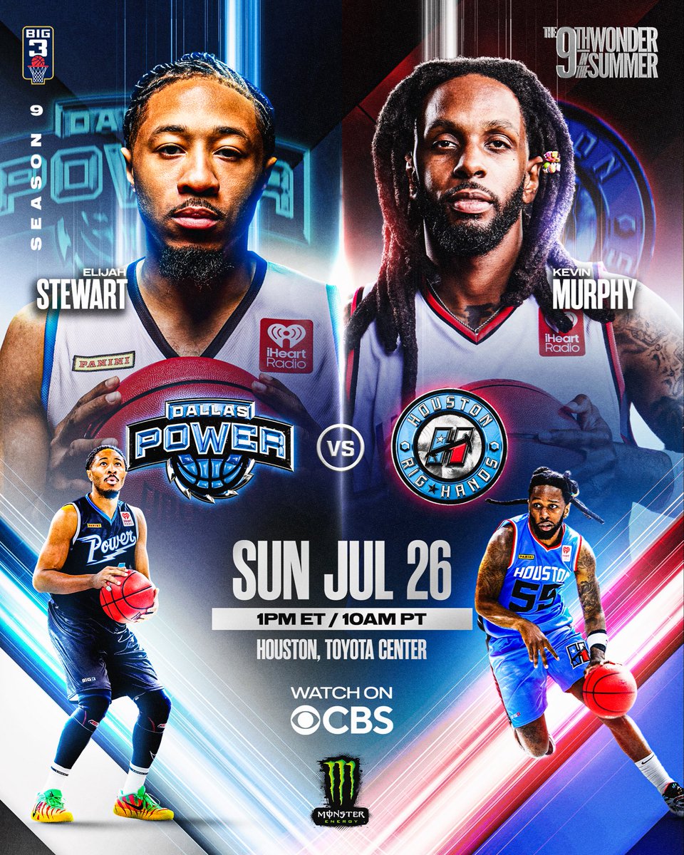 thebig3's tweet photo. Stewart and Murphy take center stage in the Battle of Texas this Sunday. Houston is fighting to keep its streak alive at home, and Dallas looks to end it.
1PM ET / 10AM PT on @CBSSports 

Powered by @MonsterEnergy https://t.co/mL1NXB5xXG