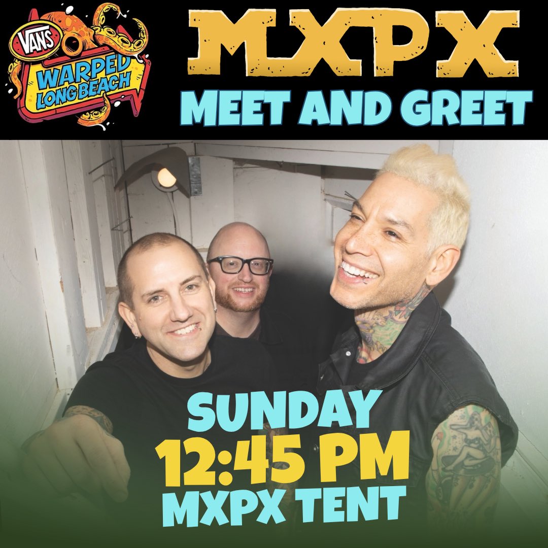 mxpx's tweet photo. Stop by our Merch Tent Sunday and ask us about our new album! https://t.co/ytKUpcL323