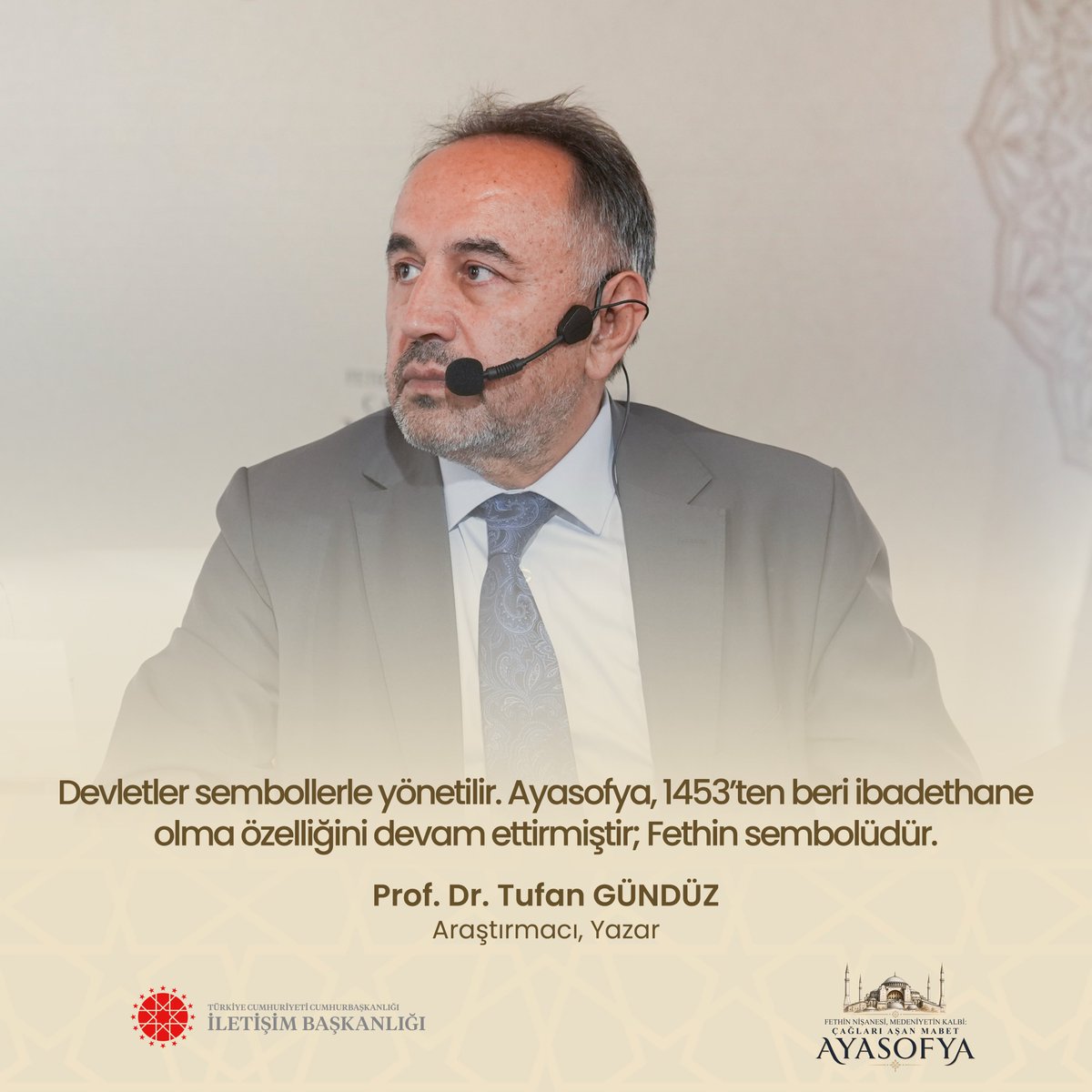 iletisim's tweet photo. Cumhurbaşkanlığı İletişim Başkanlığımız tarafından #Ayasofya-i Kebir Cami-i Şerifi'nin yeniden ibadete açılışının 6. yıl dönümü dolayısıyla "Fethin Nişanesi, Medeniyetin Kalbi: Çağları Aşan Mabet Ayasofya" paneli düzenlendi.

https://t.co/JrJcBwZa8o https://t.co/yppqFmOKVg