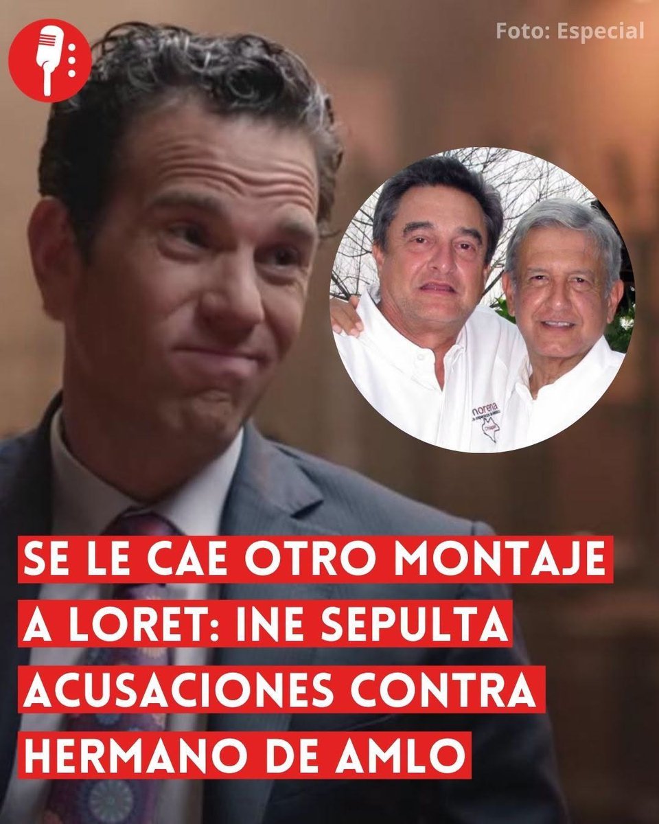 ReporterosMX_'s tweet photo. 👀📲 #LoMásVistoDeLaSemana

⭕ OJO | SE LE CAE OTRO MONTAJE A LORET: INE SEPULTA ACUSACIONES CONTRA HERMANO DE AMLO

El INE resolvió exonerar a Martín Jesús López Obrador, hermano de AMLO, de las acusaciones por presunto financiamiento ilícito a favor de Morena durante las campañas electorales de 2015. La decisión fue aprobada por unanimidad por el Consejo General del organismo, que determinó que las denuncias promovidas por el PAN y el extinto PRD carecen de sustento probatorio. https://t.co/k5l9hvohbe
