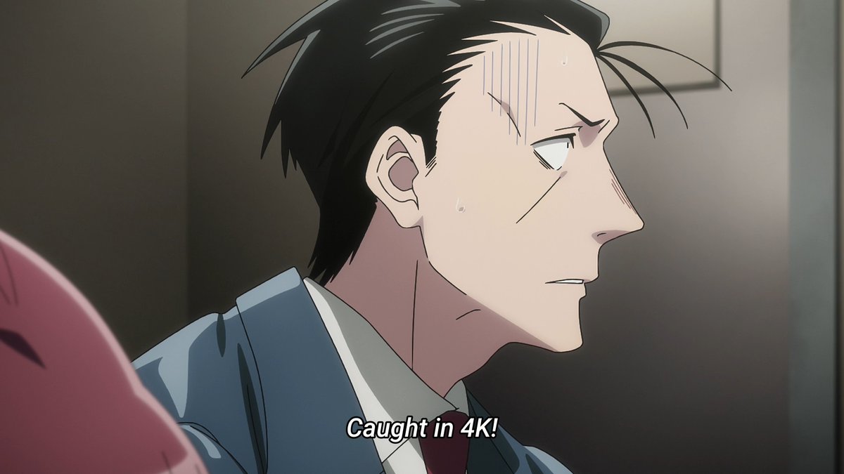 SeasonalWaifu01's tweet photo. Gay millenial tiktok-brained "translation" using stupid meme language ("translating" a character that has "old man" jokes about him btw).

"Translator:" Sriram Gurunathan. https://t.co/vCSAk3DJ23