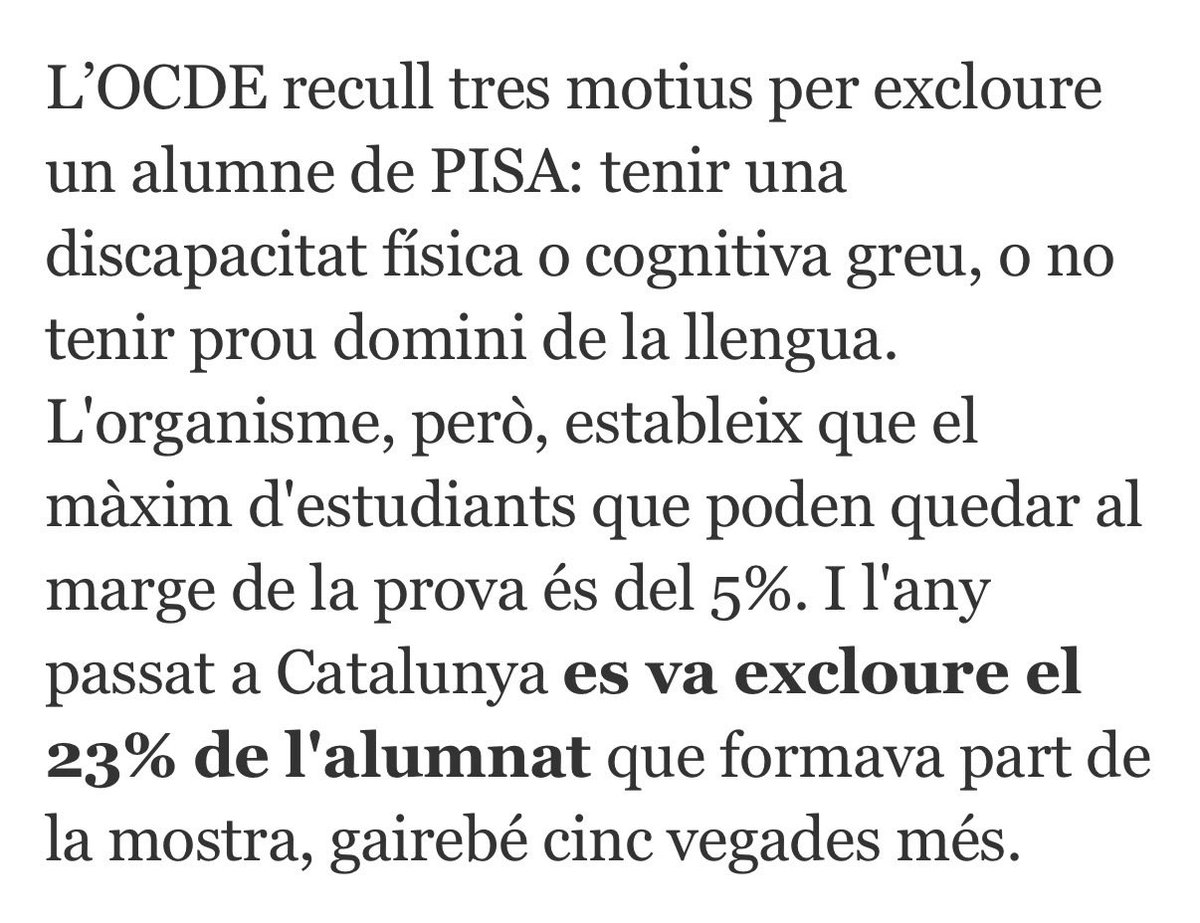 merlionsoclib's tweet photo. Un error no. Podien excloure com a molt un 5% de l’alumnat i han acabat excloent-ne un 360% més. Els han enxampat fent les majors trampes de la història i fent-nos trampes als catalans perquè no sapiguem quin és l’estat real de l’educació al nostre país. https://t.co/p4rSj4Gm8E