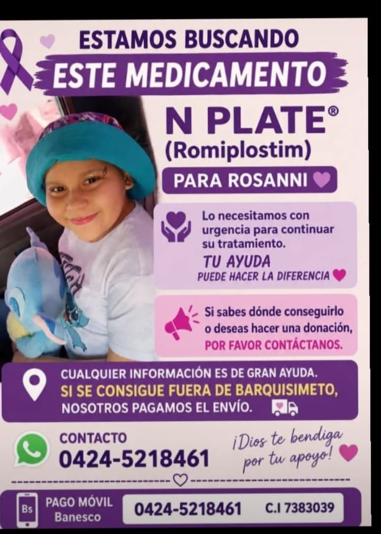 milijose7's tweet photo. @sexyflabia @negromangueraa @AlexaGomezDos @alejferrer  son las únicas cuentas q estoy segura q le darán rt hasta q llegue a las personas q vivan en bqto para q vayan a donar, a la niña le queda plaquetas solo hasta mañana pero el esquema es 1 diaria y nadie va a donar 🙏 https://t.co/uSJQp7zhqD