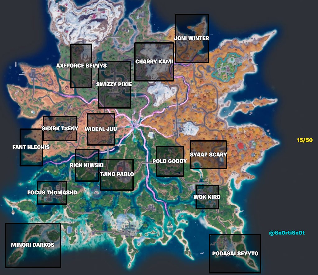 Sn0rtiSn0t's tweet photo. FNCS Major 2 Grands Dropmap 15/50
WE are so back 🥹
Early Predictions? https://t.co/NwCN2O7LNL