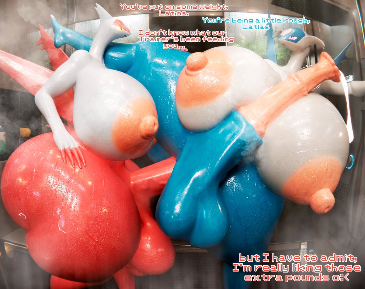 StudiosPanfle's tweet photo. Hey, Panfle here!😄
Comm for @LSTAR0721
Maybe leaving Latios and Latias alone before their tag team battle wasn't such a great idea...
Judging by the look on their faces, they had way too much fun😏
I've been a little sick lately. But hope you enjoy this render!
#nsfw #3d #rule34 https://t.co/9DKvoU6BBh