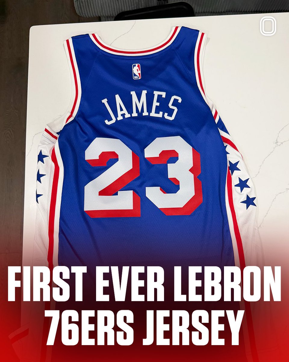 overtime's tweet photo. FIRST EVER LEBRON 76ERS JERSEY 😍 https://t.co/PgX2QDDybg
