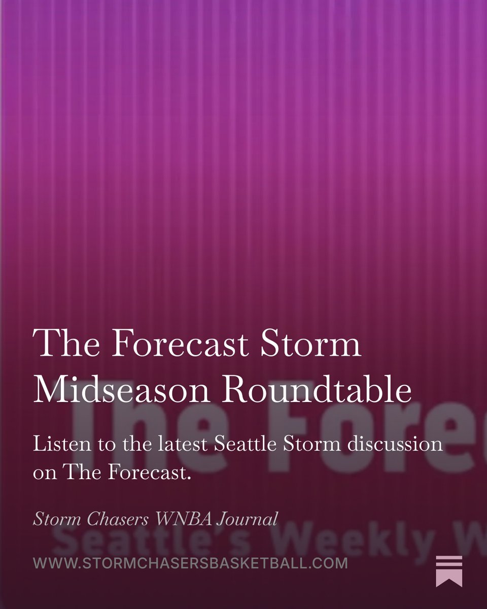 WNBAStormChaser's tweet photo. I was on The Forecast with @maggiejmertens and @robertawbb to discuss the Seattle Storm's season. We spoke for nearly an hour talking about the team, expectations, growth, the youth movement, coaching, and more. Check it out #WNBA fans!   https://t.co/sAI1g3fjOS https://t.co/Uu0YHh2reh