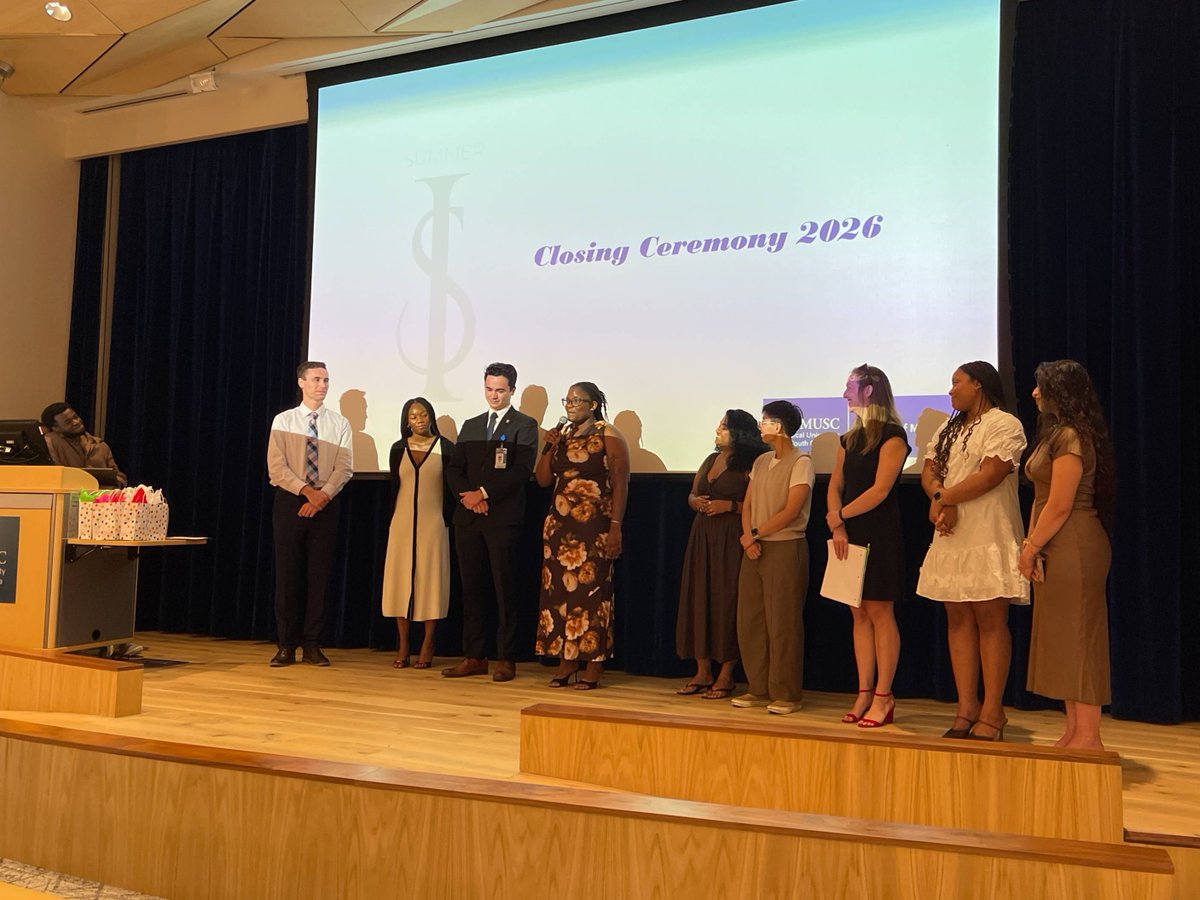 MUSC_COM's tweet photo. After 6 weeks of hard work and dedication, we celebrated our 9 Summer Institute participants today! 
 
From intensive MCAT prep to lasting friendships and mentorship, they've made incredible strides toward careers in medicine. We're so proud and can't wait to see what's next! https://t.co/zjC2Z9E9Fv
