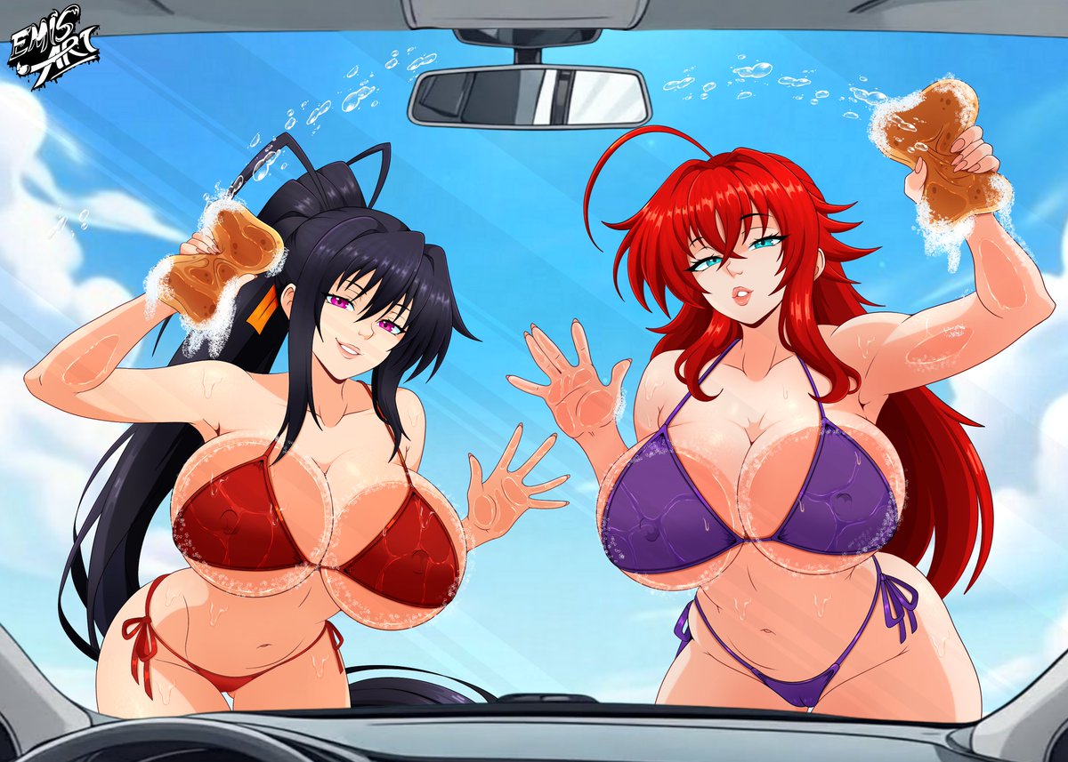 Emisart55's tweet photo. RIAS &amp; AKENO - HIGH SCHOOL DxD🧽💦
Commission request
#carwash #commissions #artcommission #highschooldxd #rias #akeno #artist 
#bigboobs #sexy #breast #wet #nsfwㅤㅤ #rule34ㅤㅤㅤ https://t.co/F2lm6P7BBL