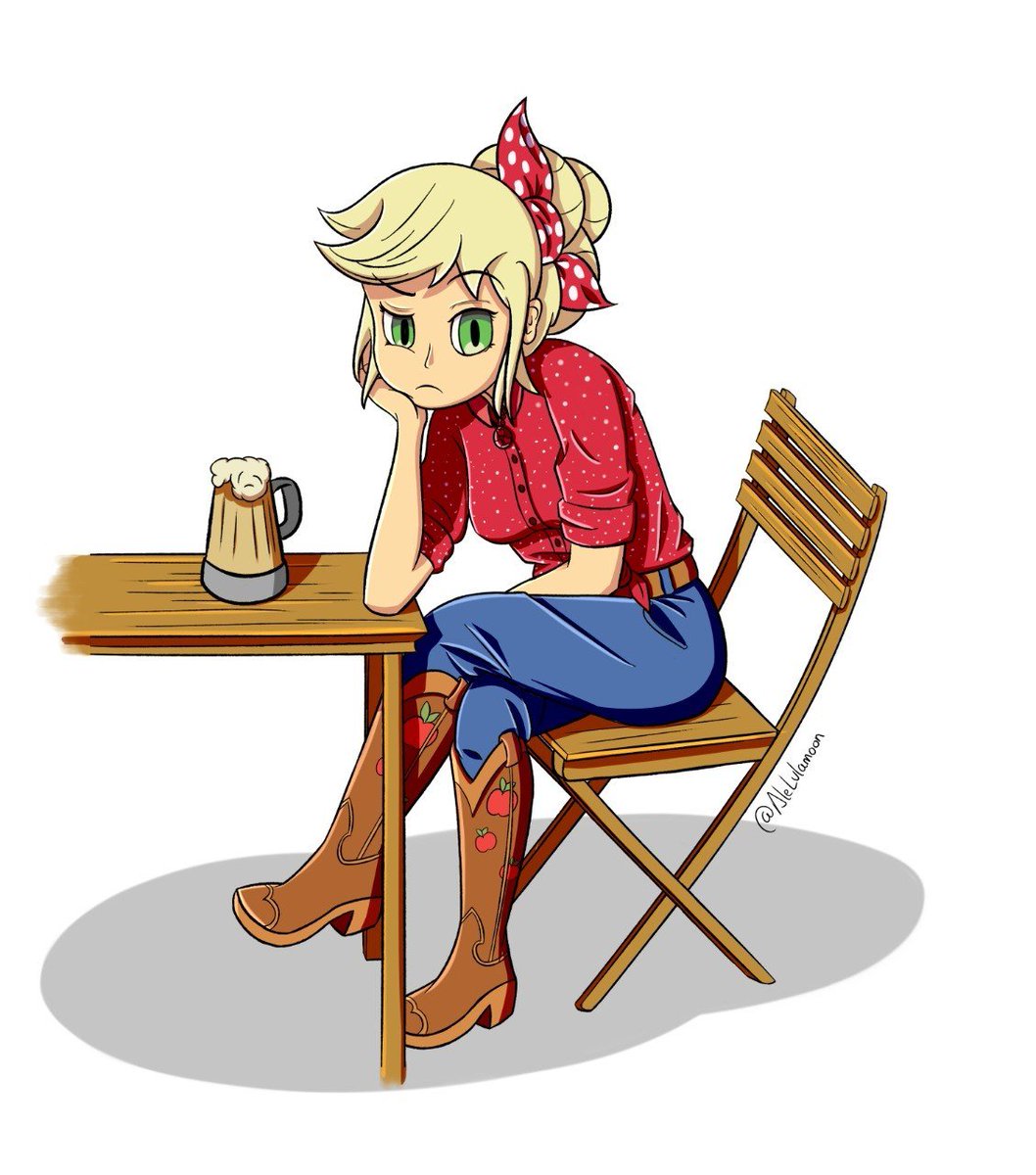 AleLulamoon's tweet photo. #Applejack is taking a break from the work with a nice Apple juice💪🍎
#mlp https://t.co/CsXFf6CHBk