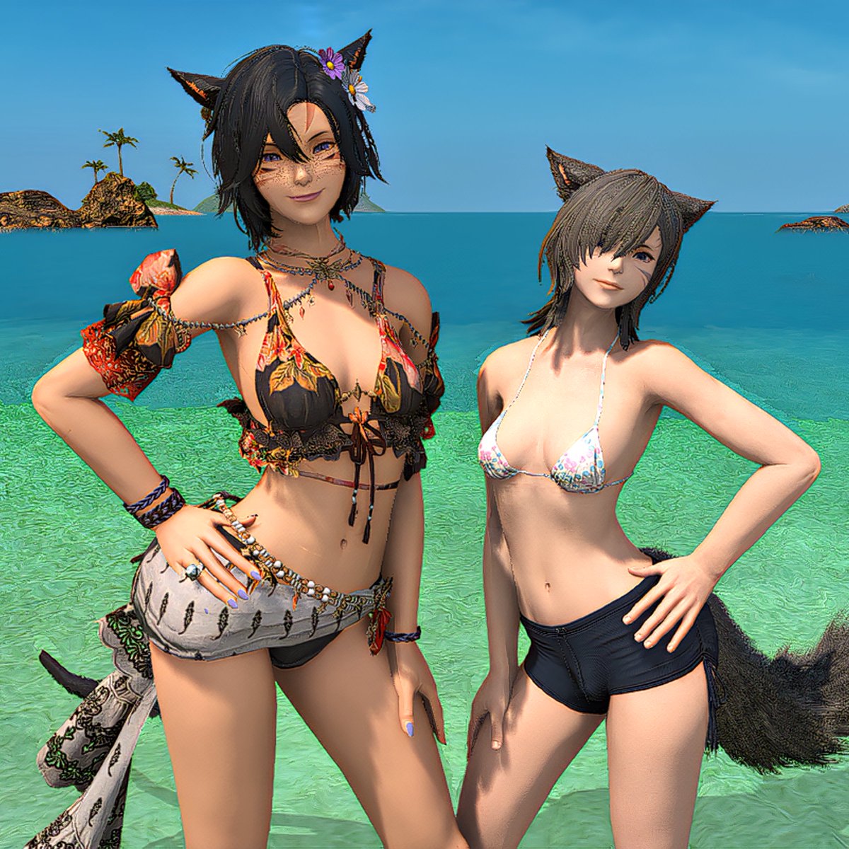 MaverynHB's tweet photo. Kicking off the weekend with some beach shenanigans with a lovely friend 👙💜
#GPOSERS #FFXIVScreenshot #FFXIVDiabolos #FFXIVCrystal #FFXIVMiqote #KAOS https://t.co/oZWQnFoXTY
