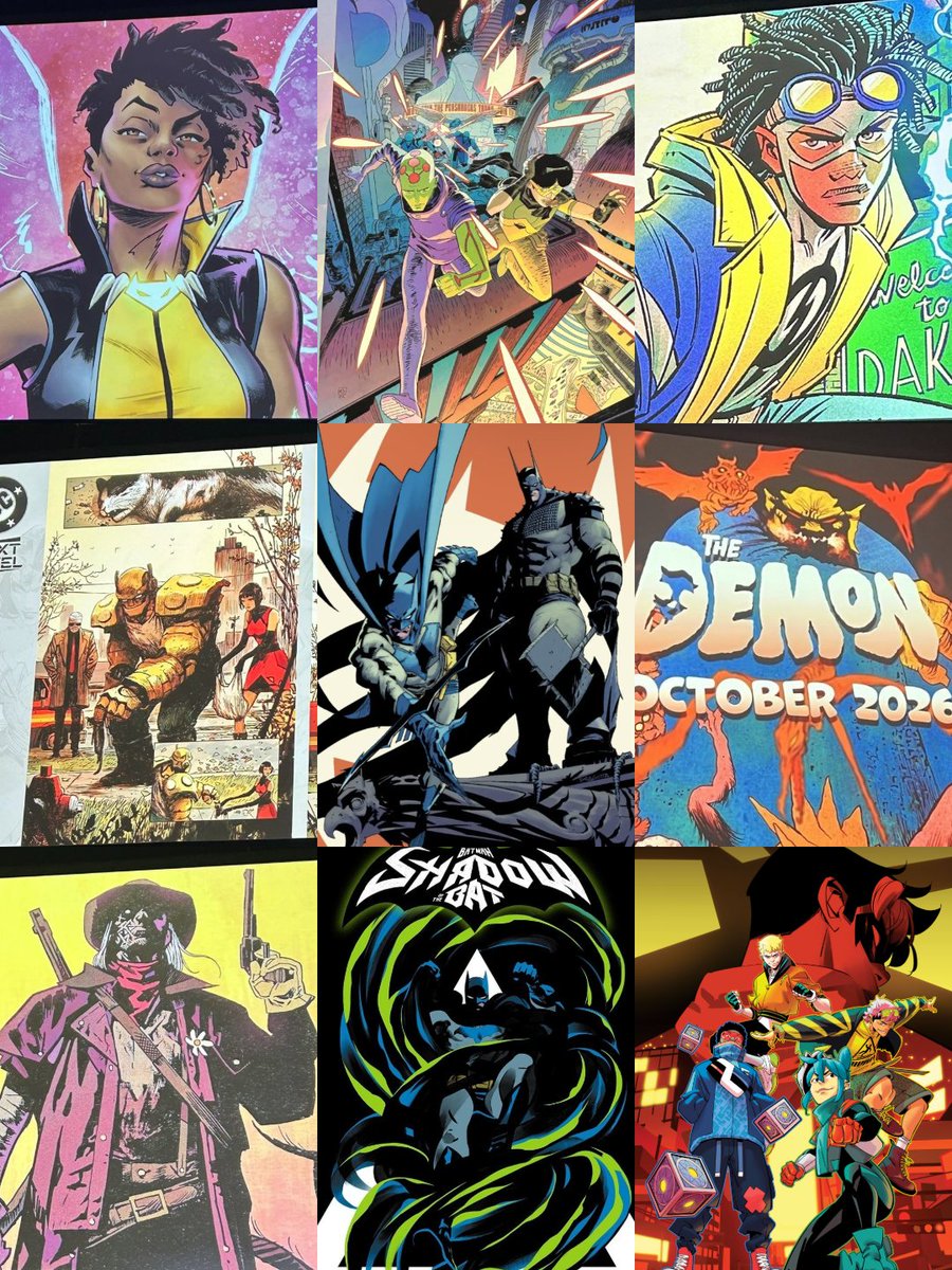 iREUS_SA's tweet photo. All DC Announcements from Today's SDCC!

• Batman of Two Worlds one-shot (Absolute Batman × Batman)
• New looks at Doom Patrol, Teen Titans, and Legion of Super-Heroes
• Batman: Shadow of the Bat announced
• The Demon &amp; Jonah Hex announced
• Static &amp; Vixen ongoings announced https://t.co/j0vamjDeMf