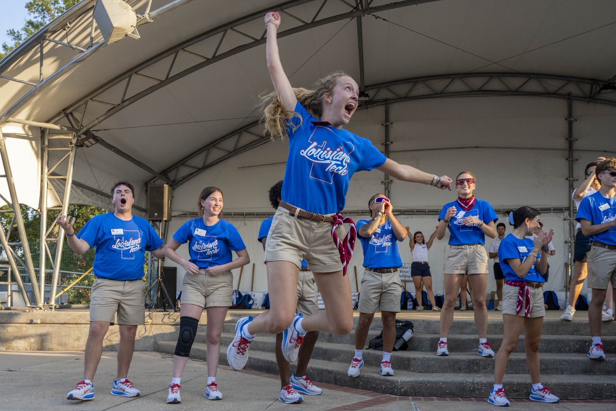 LATech's tweet photo. And that's a wrap on Orientation season! The Class of 2030 is ready to be Bulldogs!

Special shoutout to our 2026 Orientation Student Leaders for working hard to make Louisiana Tech feel like home for our freshmen.

⚡️ #EverLoyalBe ⚡️ https://t.co/3ygoGnyMH0