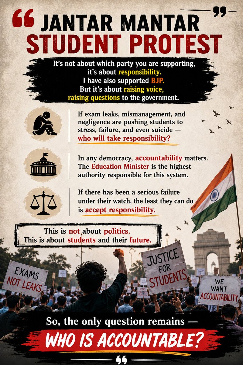 Manishaarya4516's tweet photo. #CJP #CJPProtest #StudentProtest #StudentVoice #Education #EducationMatter #NEET #SonamWangchuk #DharmendraPradhan #JusticeForStudents #YouthVoice #IndiaNews #TrendingNow #Viral #GenZ #JantarMantar #संसद_मार्च https://t.co/CShwg3eM6g
