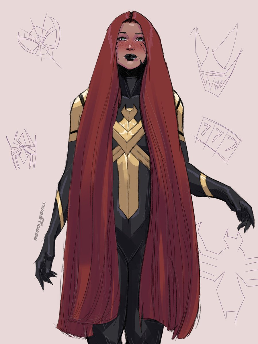 redrollerball_'s tweet photo. Mary Jane venom doodle https://t.co/mQHciC3yGD