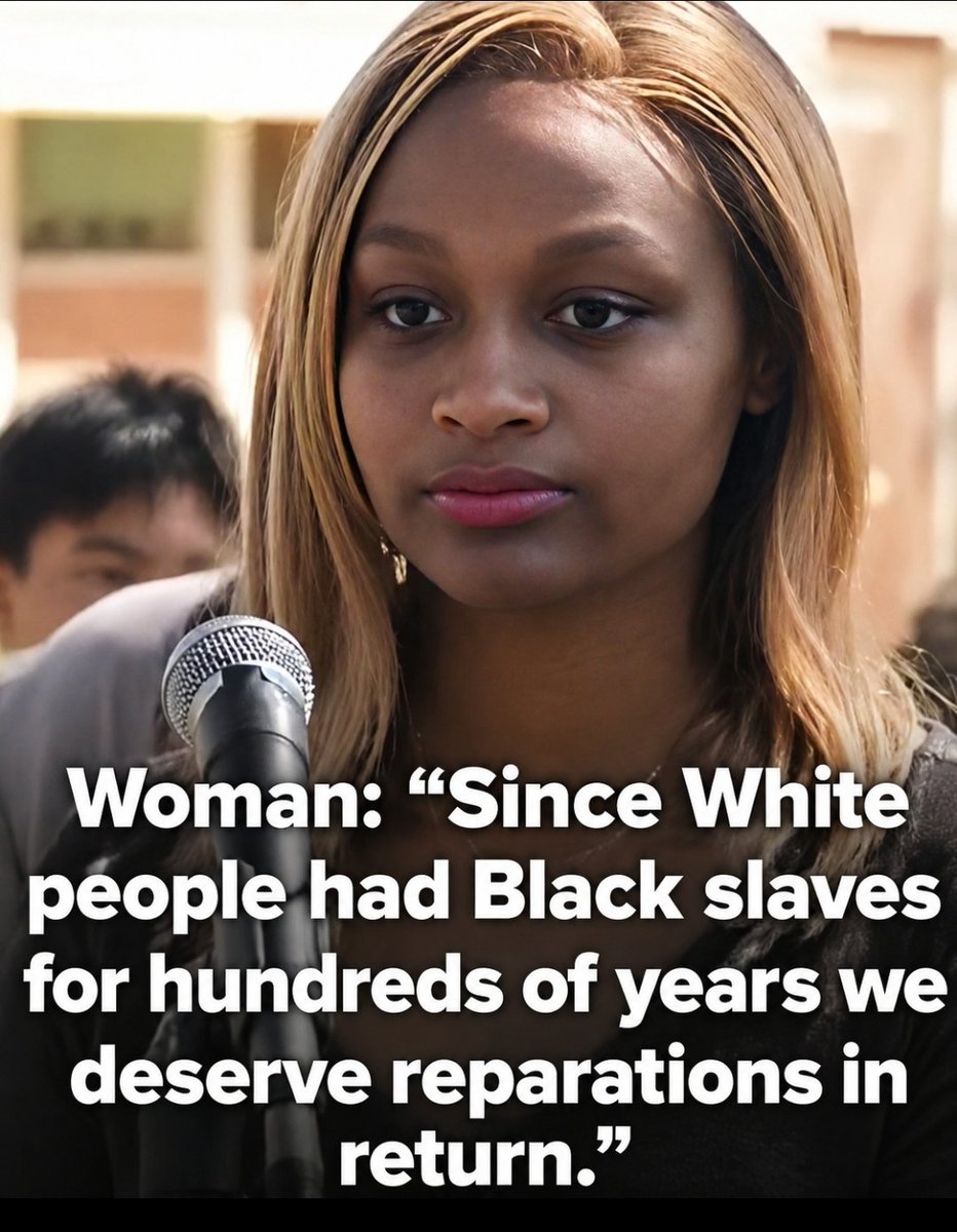 Jolie_Miller09's tweet photo. SHE SAYS REPARATIONS ARE DESERVED BECAUSE OF SLAVERY. https://t.co/FCSE20xxi8