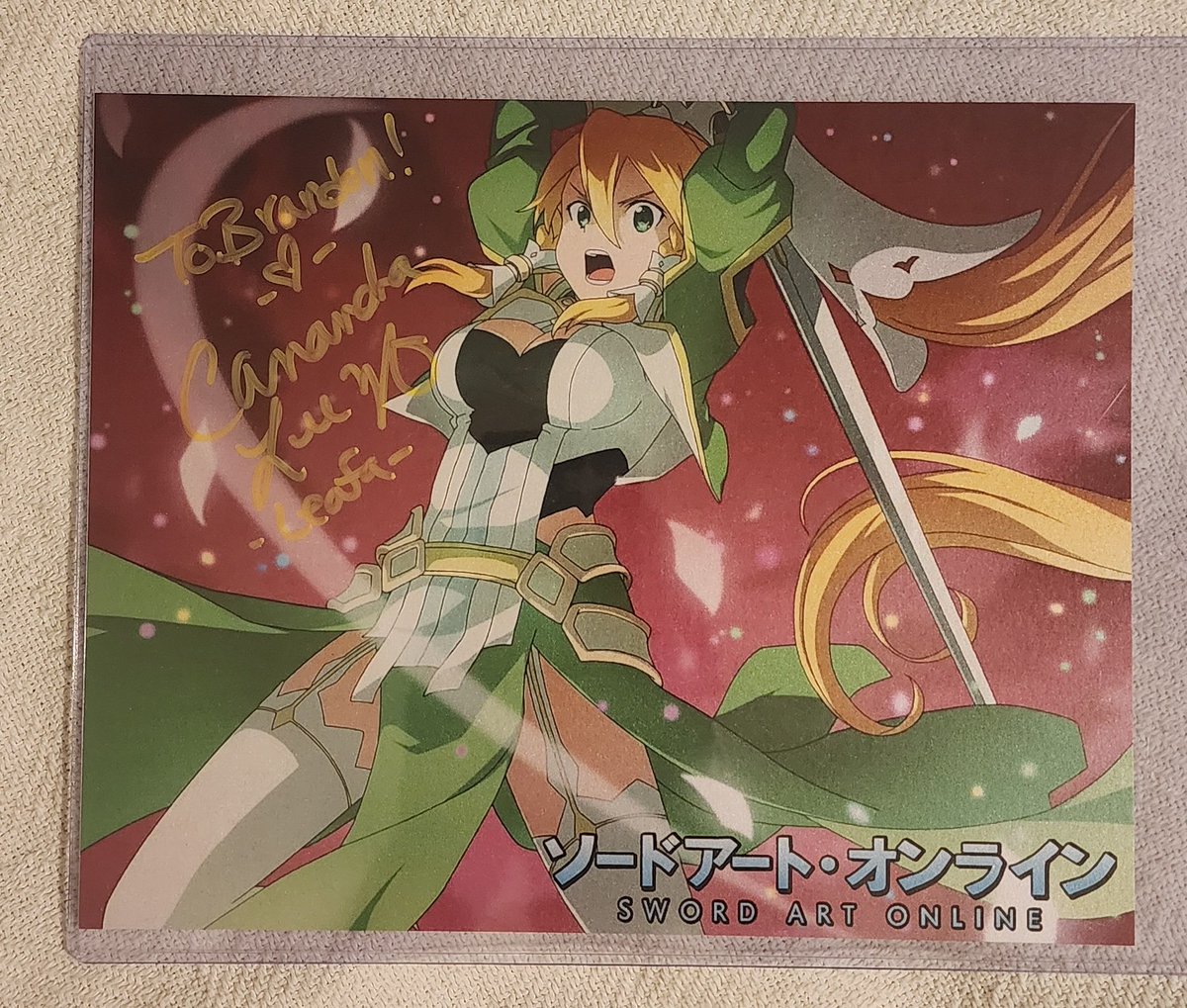 BrandonCote6799's tweet photo. Thank you so so much for the pictures and autograph Cassandra!! Glad to have met you again! Sword Art Online has always been one of my favorite animes! 😊👍 @SoCassandra https://t.co/WRGgUjHR5N