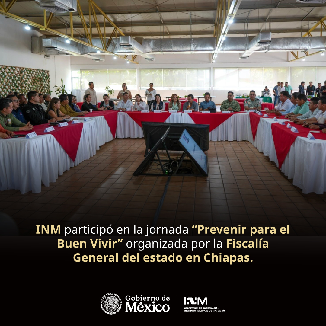 INAMI_mx's tweet photo. En Chiapas, el INM se suma al fortalecimiento de las estrategias de prevención y seguridad en el estado. 🤝

La Oficina de Representación del #INMChiapas, participó en conjunto con autoridades de los tres niveles de gobierno en la jornada impulsada por la @FGEChiapas llamada “Prevenir para el Buen Vivir”, con el objetivo impulsar acciones orientadas a la prevención del delito, y formar un vínculo con los diversos sectores de la sociedad. El #INM brindó información de los servicios y tramites que pueden realizar de manera oportuna y actualizada a las personas en contexto de movilidad.🗣️

Con estas actividades el instituto promueve el compromiso de proporcionar atención de calidad, oportuna y digna para una movilidad segura, ordenada y regular.🛡️🕊️
