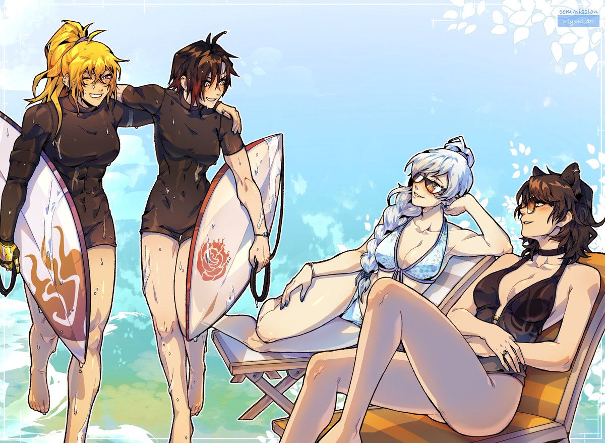 Kiyomi_des's tweet photo. Illustration for @/dilorenzoshelb
Enjoying some beach time 😌

#rwby #bumbleby #whiterose https://t.co/NV87jbpBEU