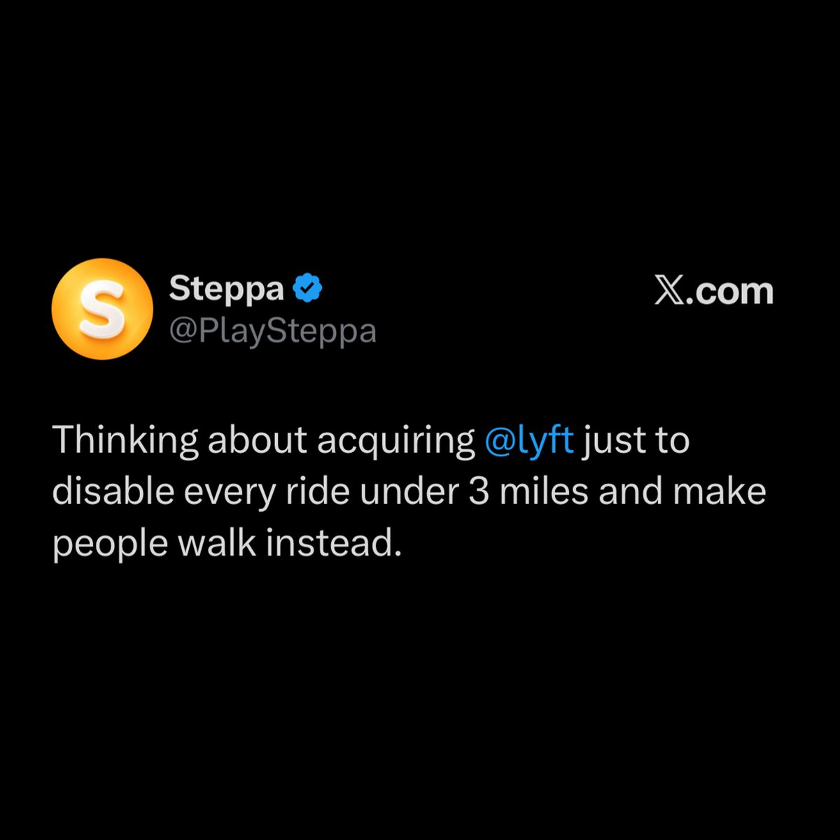 alifarhat79's tweet photo. Anti-laziness app Steppa says it wants to buy Lyft and disable rides within walking distance

The app helps users stay active by letting them bet money on themselves to hit their daily step goals https://t.co/r4hq35MKYC