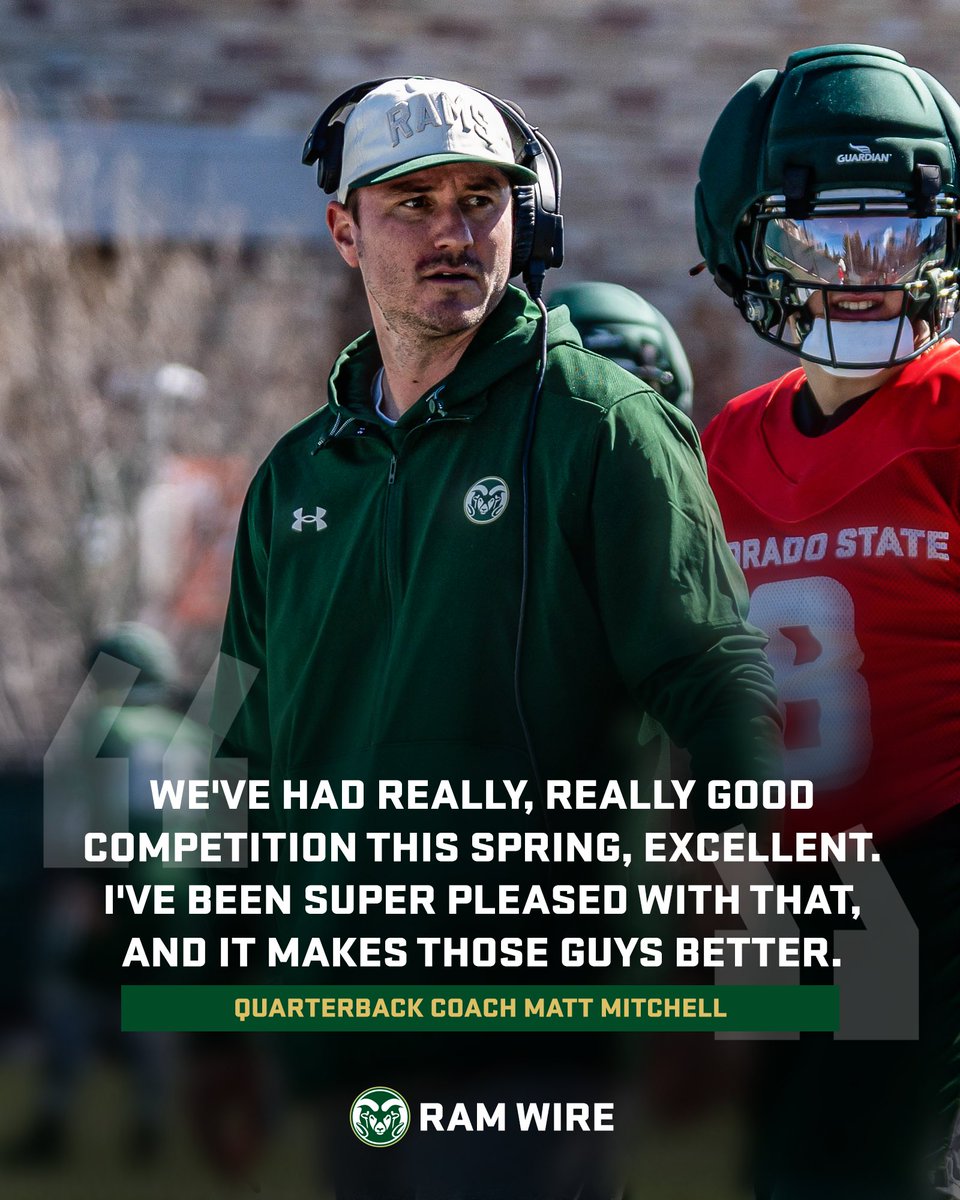CSUFootball's tweet photo. Iron sharpening iron⚔️

The competition in the QB room has been solid all offseason.

📝 Read More » https://t.co/lqdBLXwrHE

#Relentless x #RamDNA https://t.co/vNk6vaUAn8