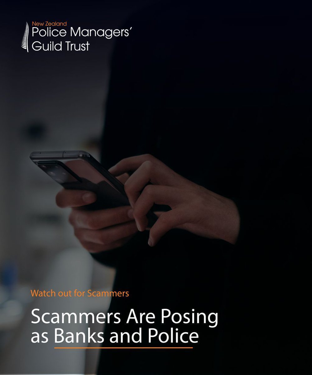 nzpmgt's tweet photo. If someone calls claiming to be your bank or the Police and pressures you to act immediately, hang up. It is a scam. No legitimate organisation will ever rush you like that. Call them back on a number you find yourself. 

https://t.co/tpZJu6hAok https://t.co/csyYldSrFE