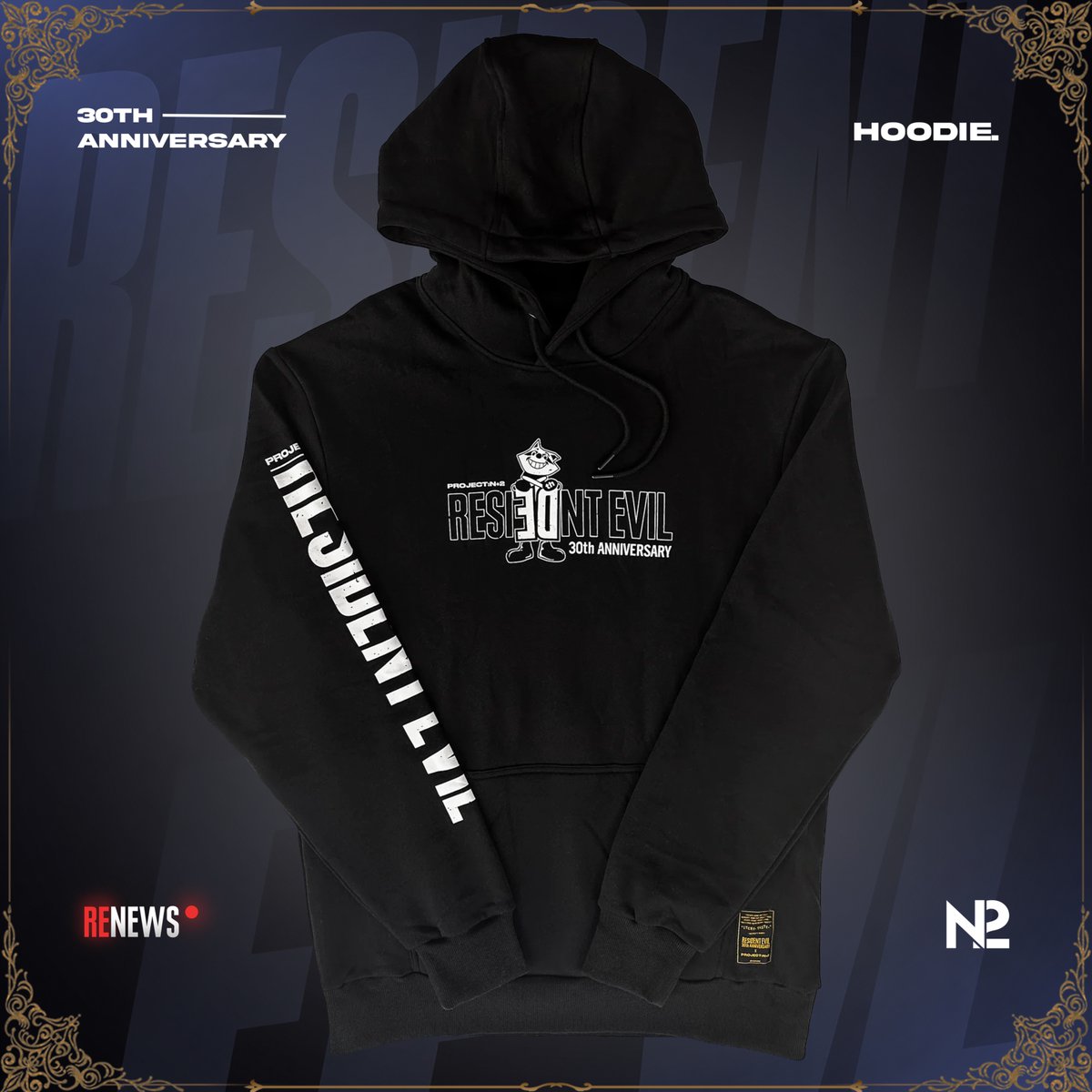 RENews_X's tweet photo. 👕 N2 x Resident Evil 30th Anniversary Collection Now Available to Order.

To celebrate 30 years of Resident Evil, Project N2 has unveiled a licensed limited-edition apparel collection featuring exclusive anniversary character artwork created especially for the franchise's milestone celebration.

The lineup includes:
▪︎ Collector's Tee Bundle Box
▪︎ Work Jacket
▪︎ Black Hoodie
▪︎ T-Shirt

https://t.co/gspOiGmWur