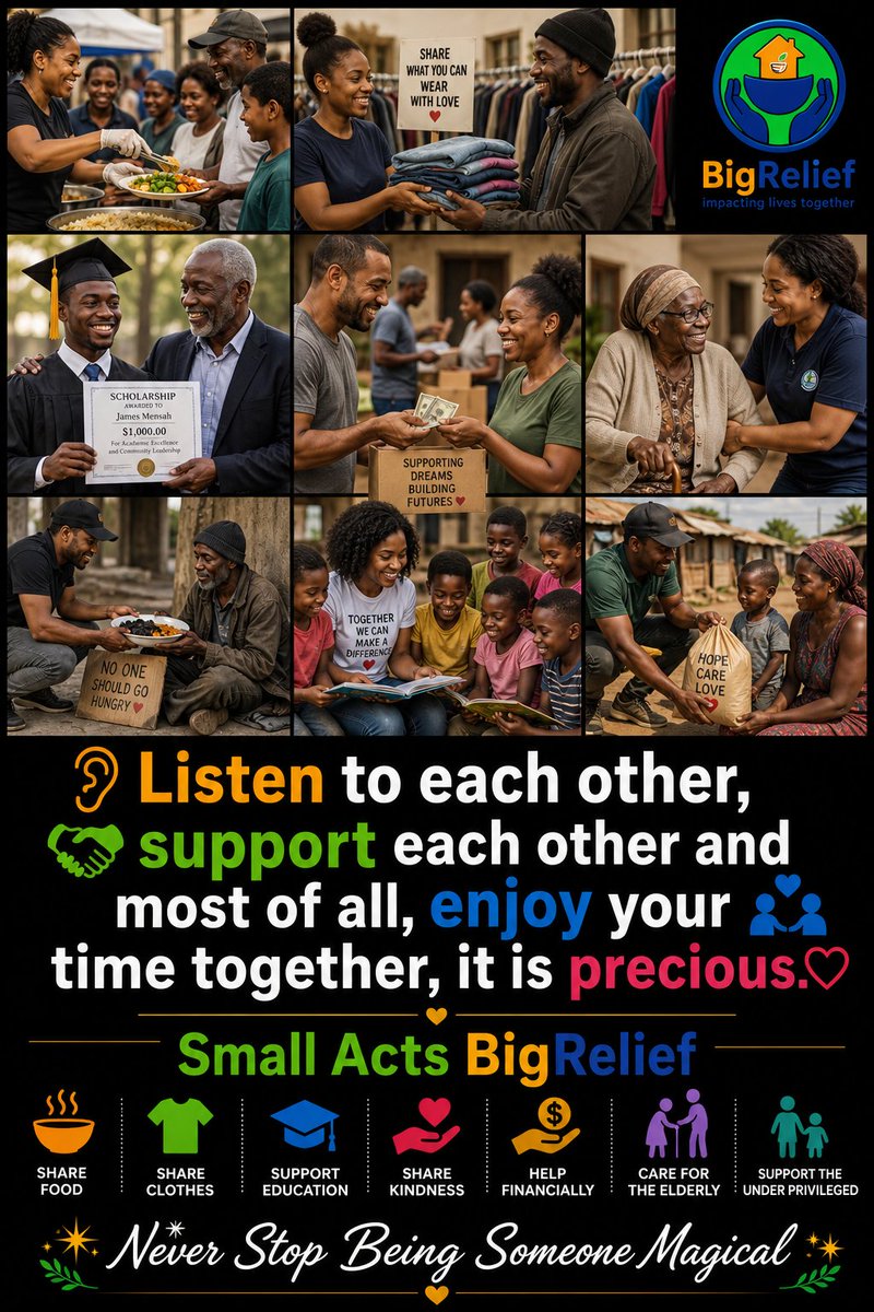 BigReliefcomng's tweet photo. Be the Reason Someone Feels Fulfilled!
Never Stop Being Someone Magical 
Small Acts BigRelief https://t.co/7QhWXxha8E