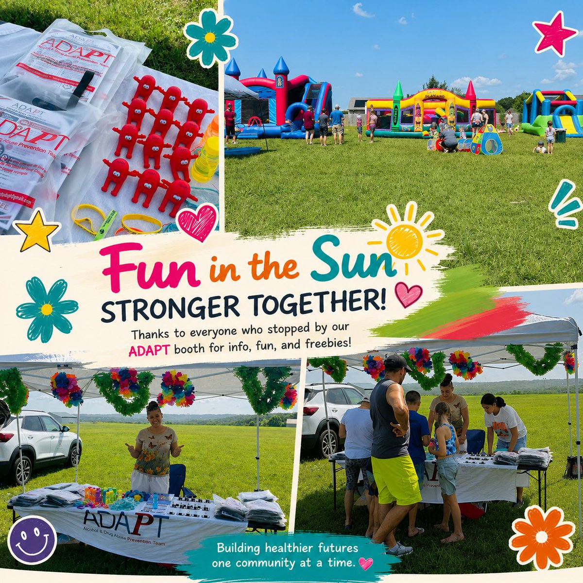 taneycoADAPT's tweet photo. โ๏ธWhat a fantastic day at Family Fun Day hosted by Brook Wellness!ย
We loved meeting local families, sharing youth prevention resources, and handing out fun goodies. Thanks to everyone who stopped by the ADAPT booth!
#TaneyCounty #CommunityStrong #PreventionWorks #FamilyFunDay https://t.co/0IIjgNQiFz