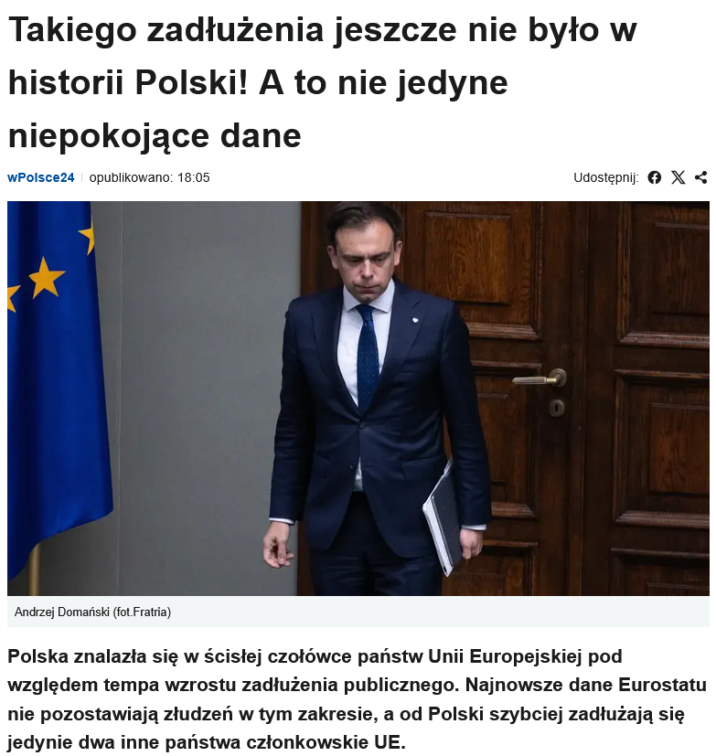 JarekGr1's tweet photo. Jeszcze tylko dwa państwa w UE mamy do przeskoczenia w poziomie zadłużenia, i już będziemy mogli sprzedawać po kawałku nasze terytorium. A Wy, walczycie, co? Walczcie, walczcie. To takie fajne. Załóżcie sobie jeszcze rogatywki i weźcie szabelki - będzie bardziej po polsku.🤦‍♂️ https://t.co/70Idfc89pm
