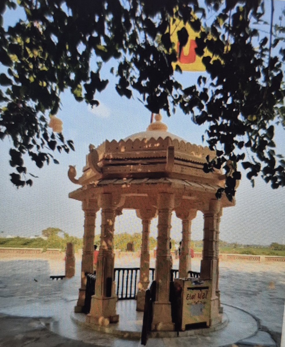 IndicMeenakshi's tweet photo. Bhalka Tirtha, near Somnath, traditionally believed to be where Lord Krishna left his mortal body, was marked by a pipal tree and a modest shrine. 
Ranchhodji Amarji, Diwan of Junagadh, noted desecration of the site.
How many such chapters in our history? #InvincibleSomnath https://t.co/74jtH6sZwt