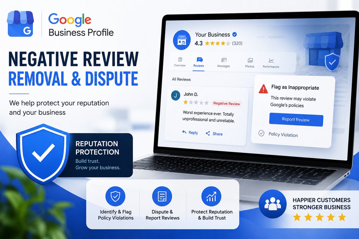 ABDULBASITrs's tweet photo. Negative Google Review Removal &amp; Dispute Service

Protect your business reputation with professional Google Business Profile (GBP) review support. I help identify and dispute reviews that violate Google's policies, improving your profile's credibility and customer trust. Fast https://t.co/JEE3SXcm9r